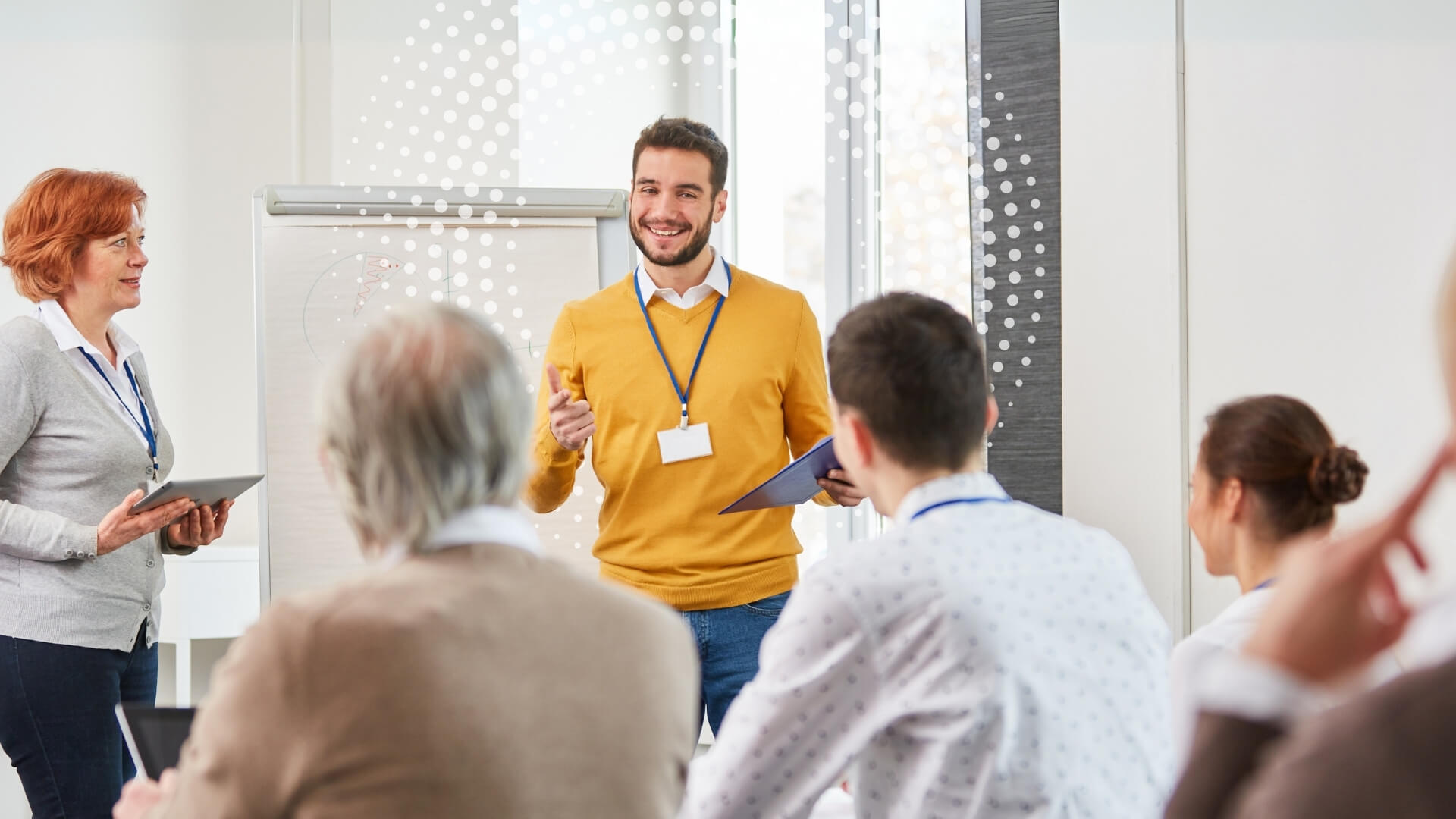 Manager hält Vortrag